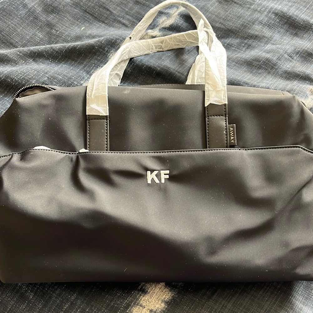 AWAY The Everywhere Bag - Black Nylon Leather Personal Item Travel Duffle Bag